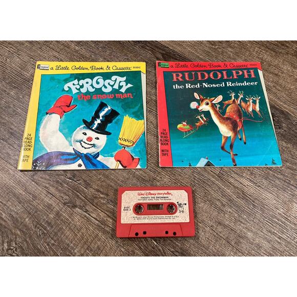 Vintage Walt Disney Storyteller Little Golden Book Cassette Rudolph Frosty 1976 - Picture 1 of 9